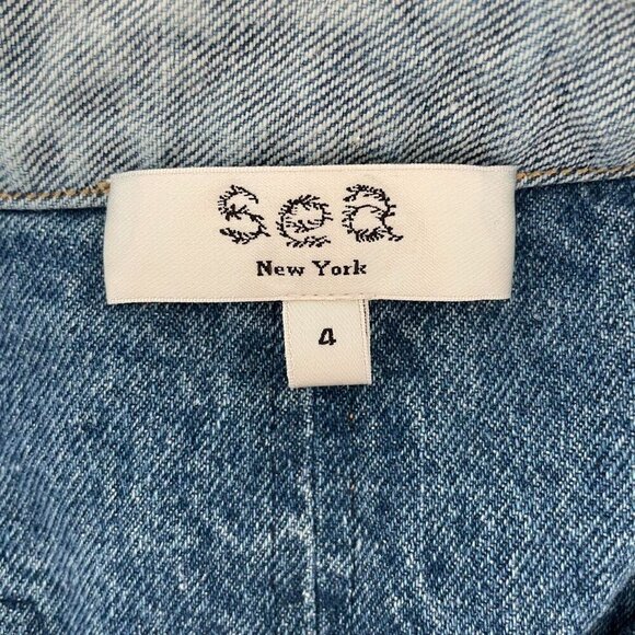 Sea New York Oona Frayed Denim Skirt Women’s Size 4 - Picture 4 of 4